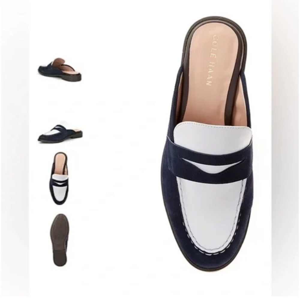 New: Cole Haan Stassi Leather Penny Loafer Mules. Size 10
